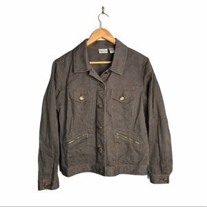 Chico’s | Paisley Embellished Military Jacket •